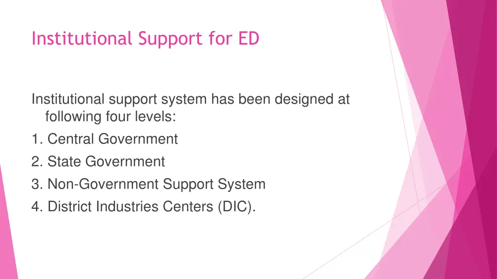 institutional support for ed