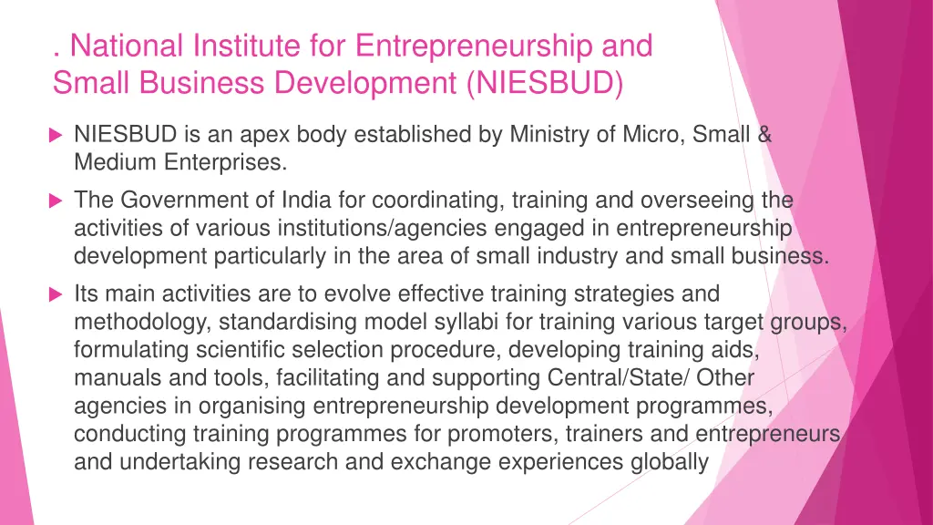 national institute for entrepreneurship and small