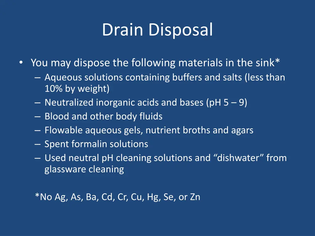 drain disposal