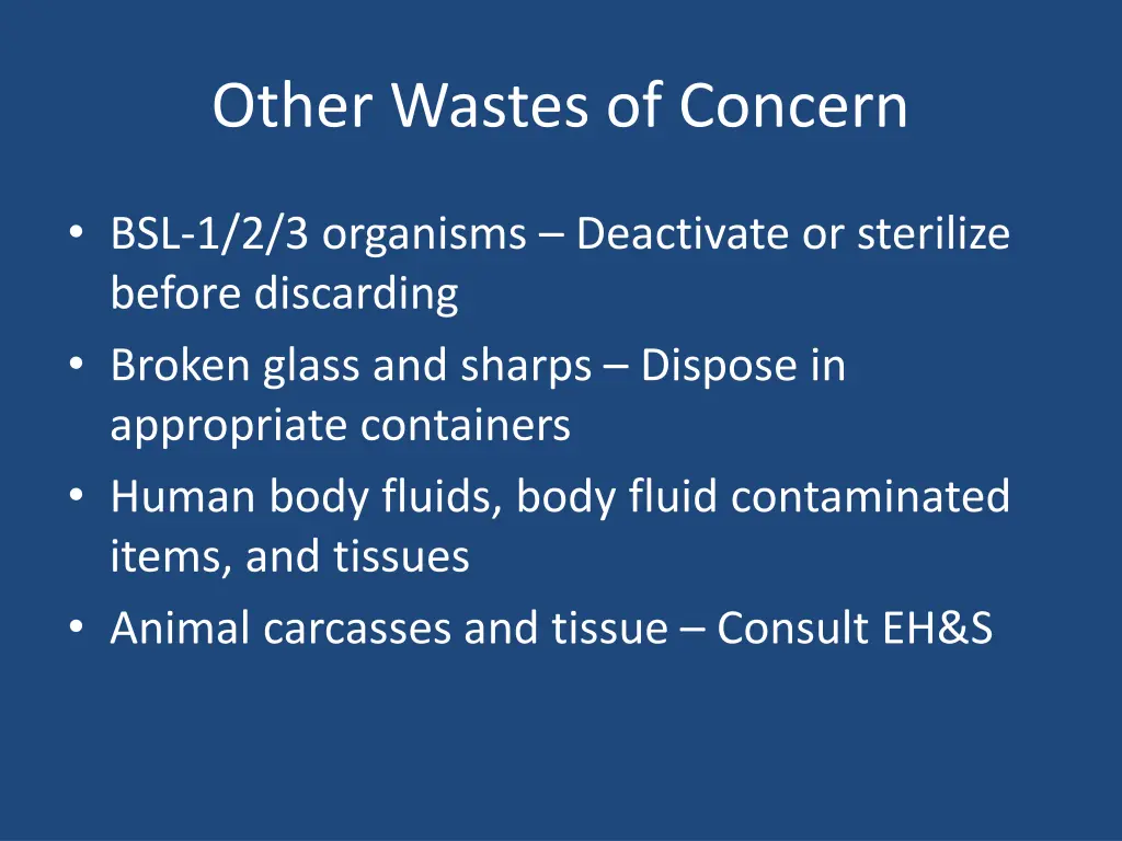 other wastes of concern