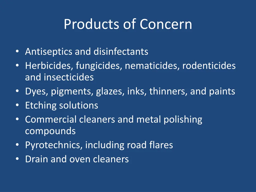 products of concern