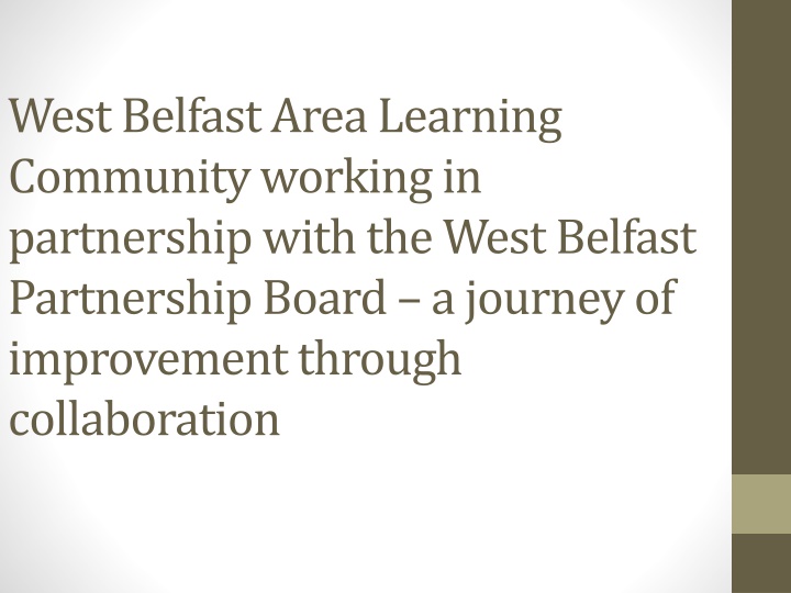 west belfast area learning community working