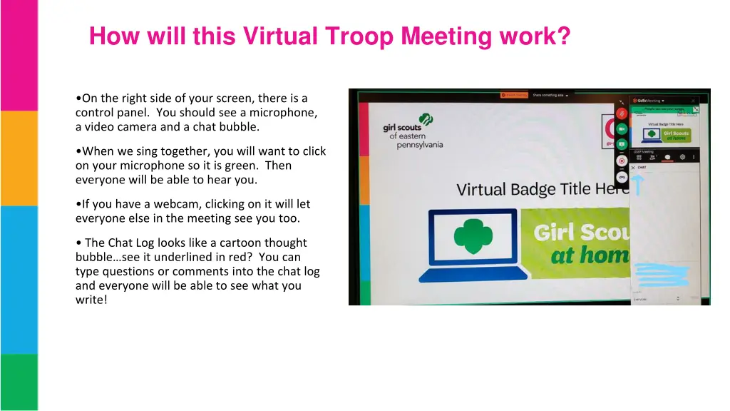 how will this virtual troop meeting work