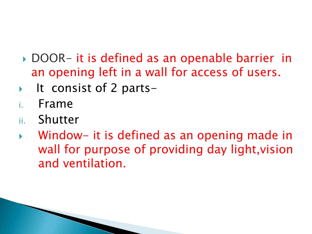 door it is defined as an openable barrier