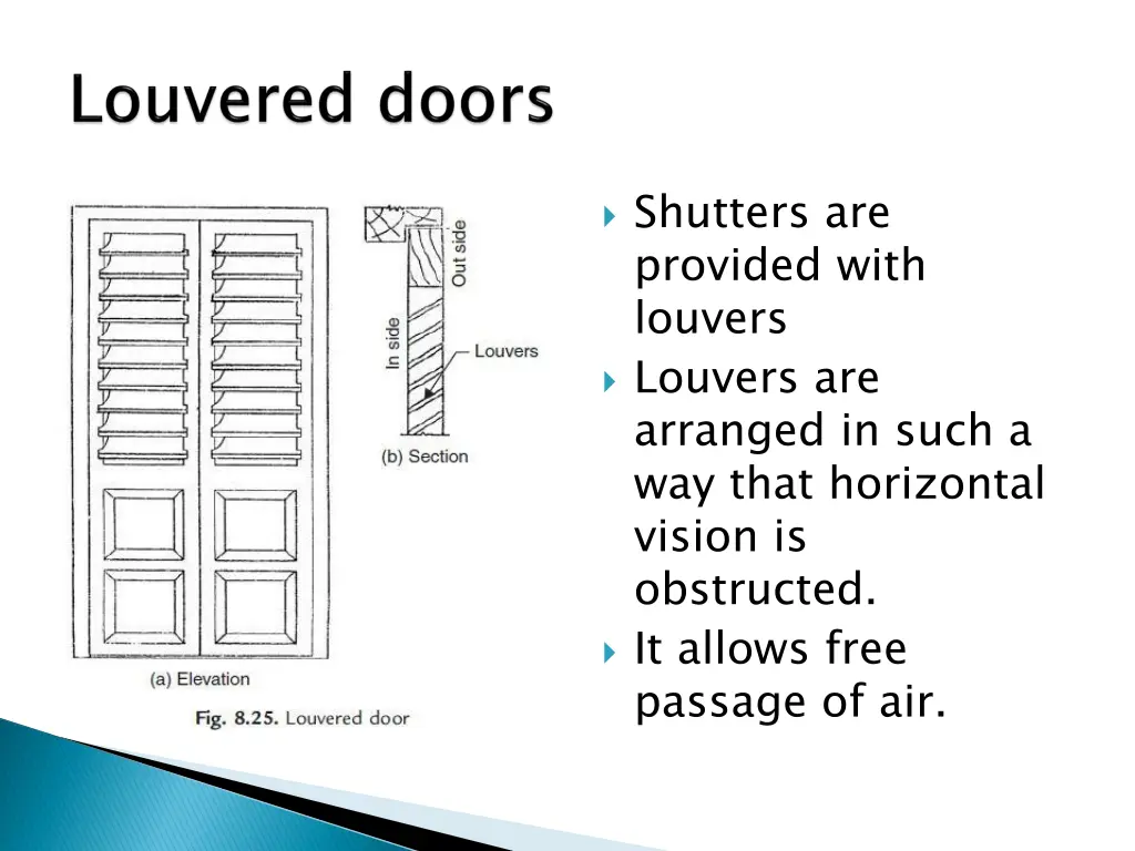 shutters are provided with louvers louvers