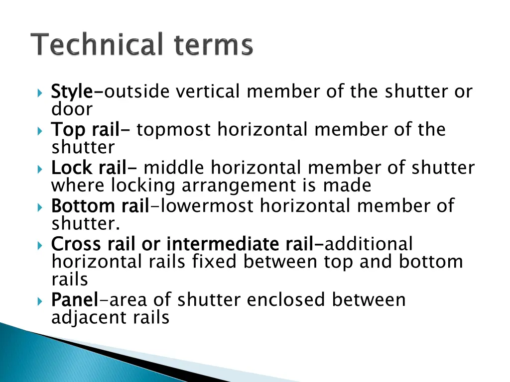 style door top rail shutter lock rail where