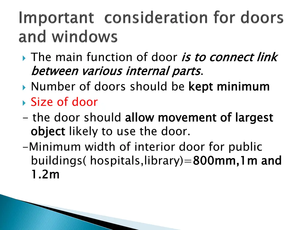 the main function of door is to connect link