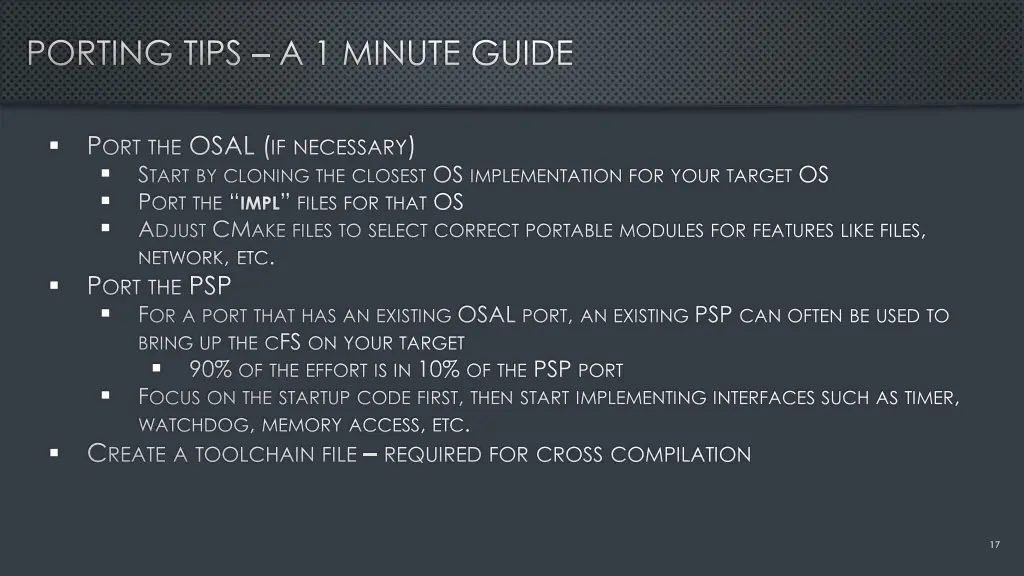 porting tips a 1 minute guide