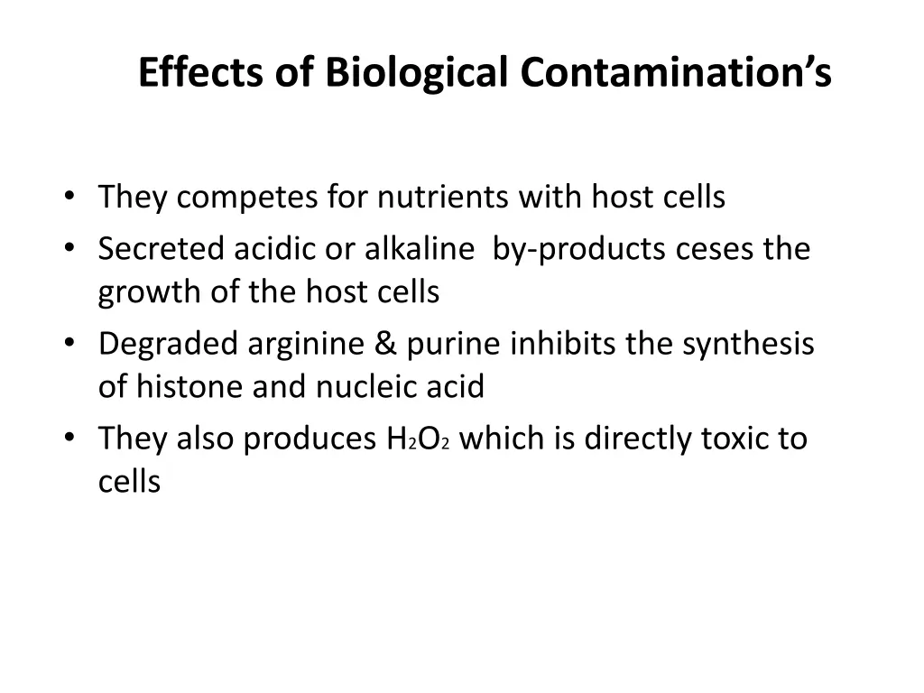 effects of biological contamination s