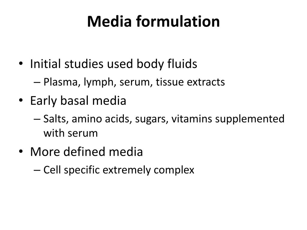 media formulation