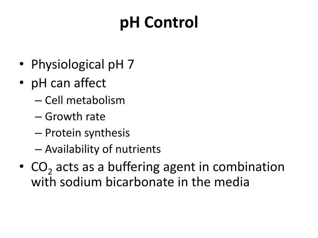 ph control