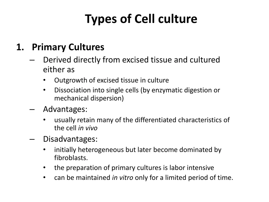 types of cell culture