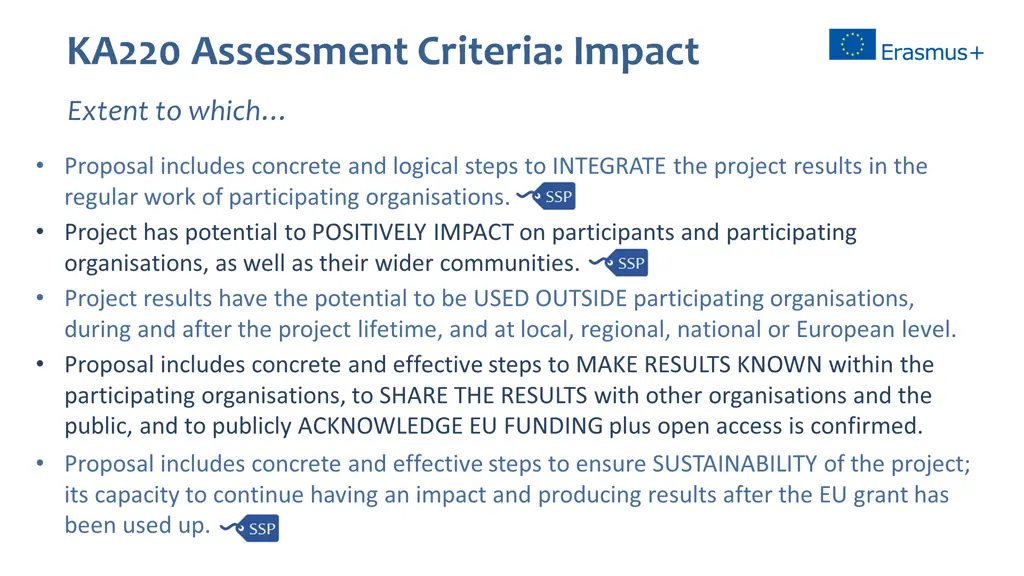 ka220 assessment criteria impact