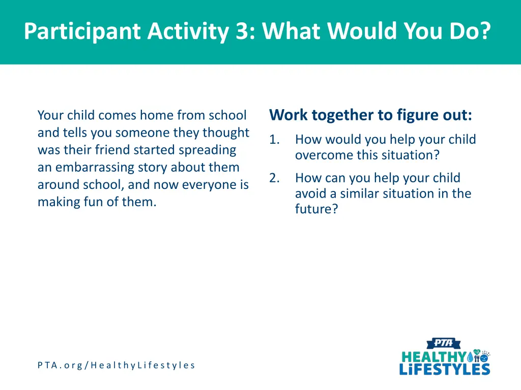 participant activity 3 what would you do