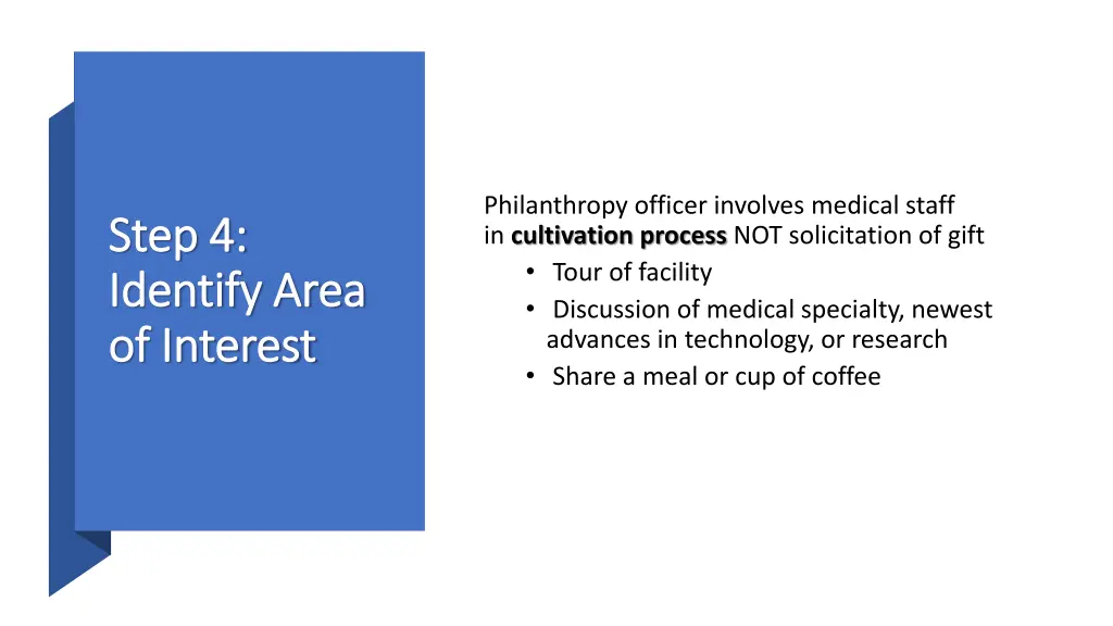 philanthropy officer involves medical staff