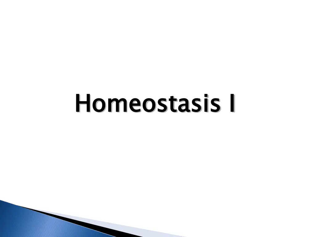 homeostasis i