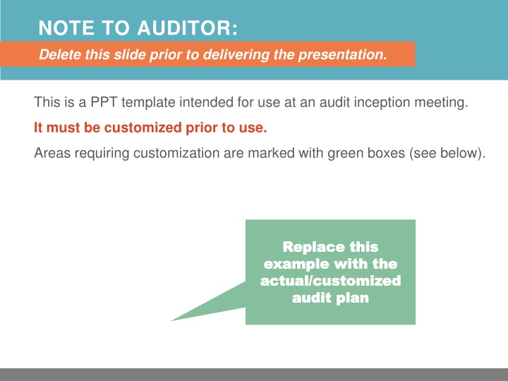 note to auditor delete this slide prior