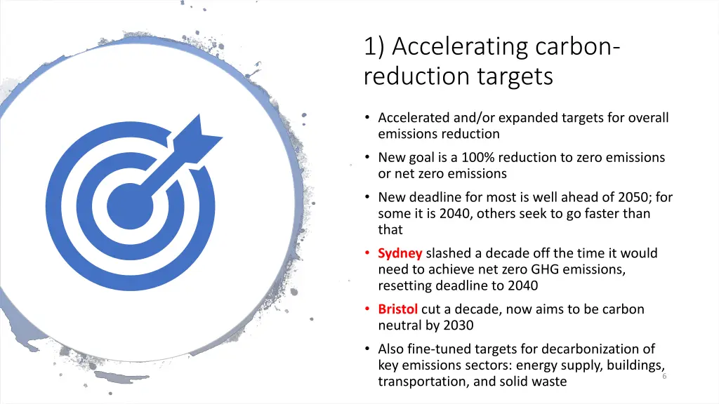 1 accelerating carbon reduction targets 1