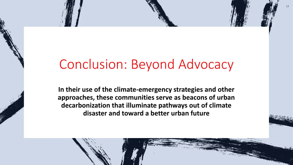 conclusion beyond advocacy