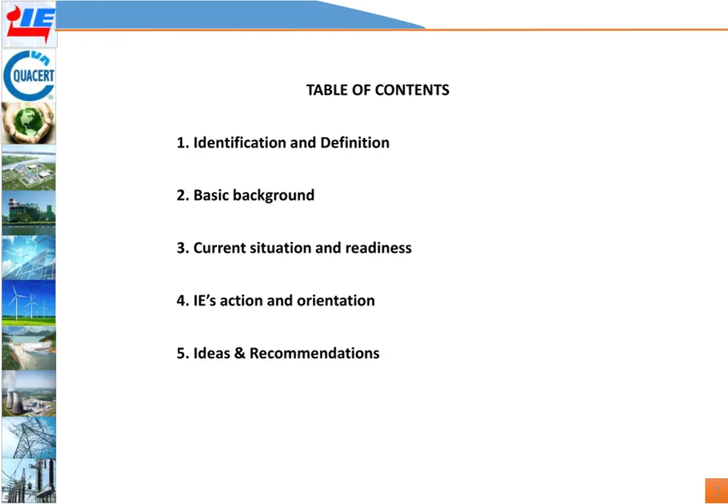 table of contents