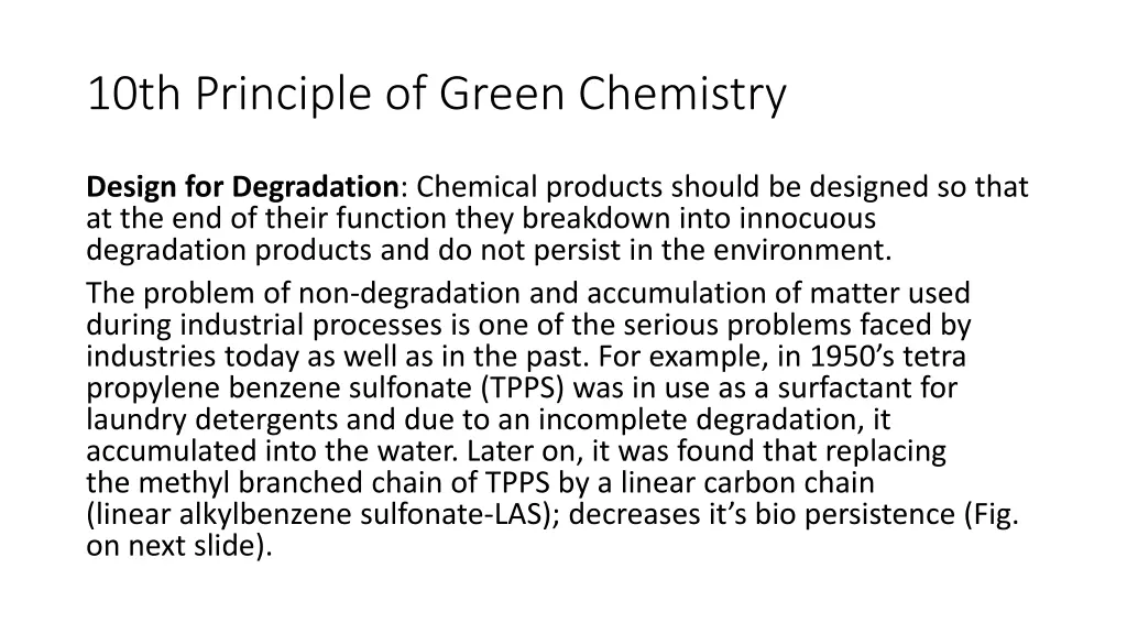 10th principle of green chemistry