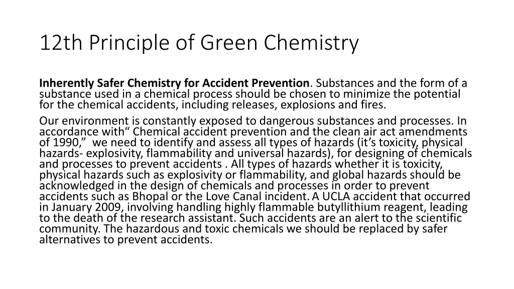 12th principle of green chemistry