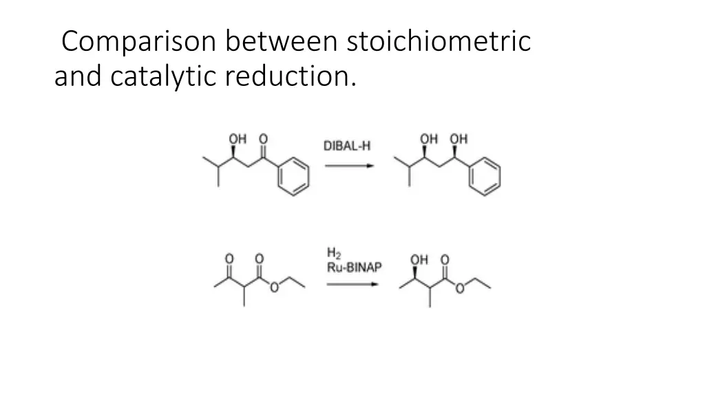 comparison between stoichiometric and catalytic