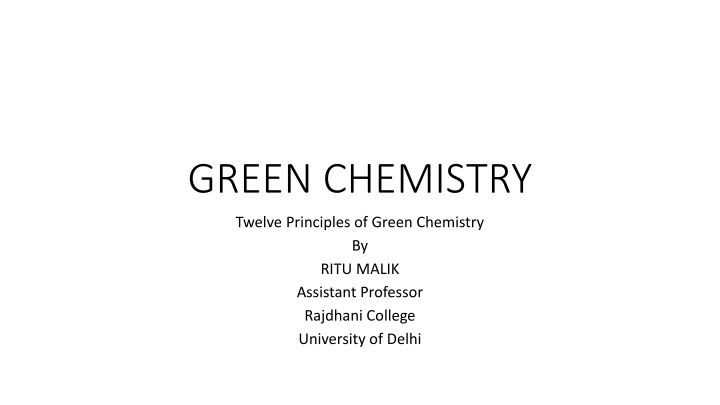 green chemistry