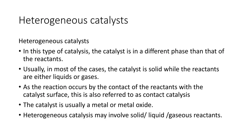 heterogeneous catalysts