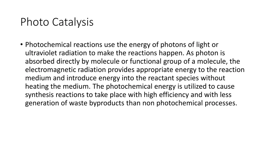 photo catalysis