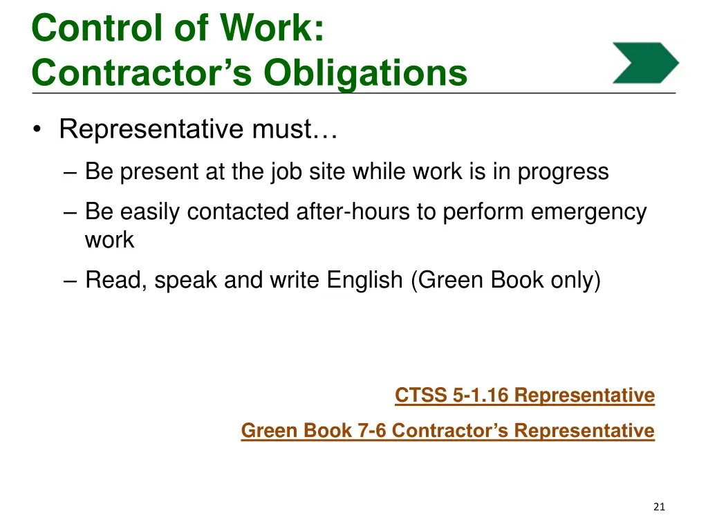 control of work contractor s obligations 2