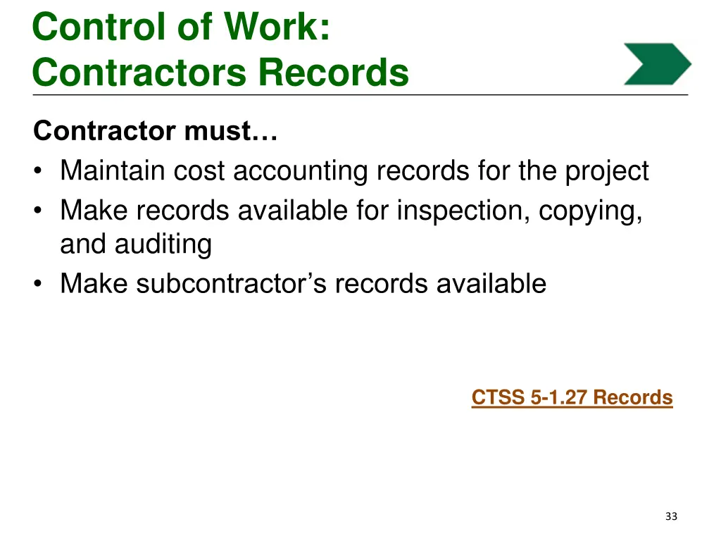 control of work contractors records 1