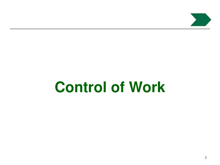 control of work