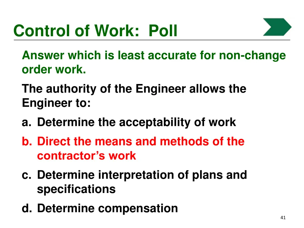 control of work poll 2