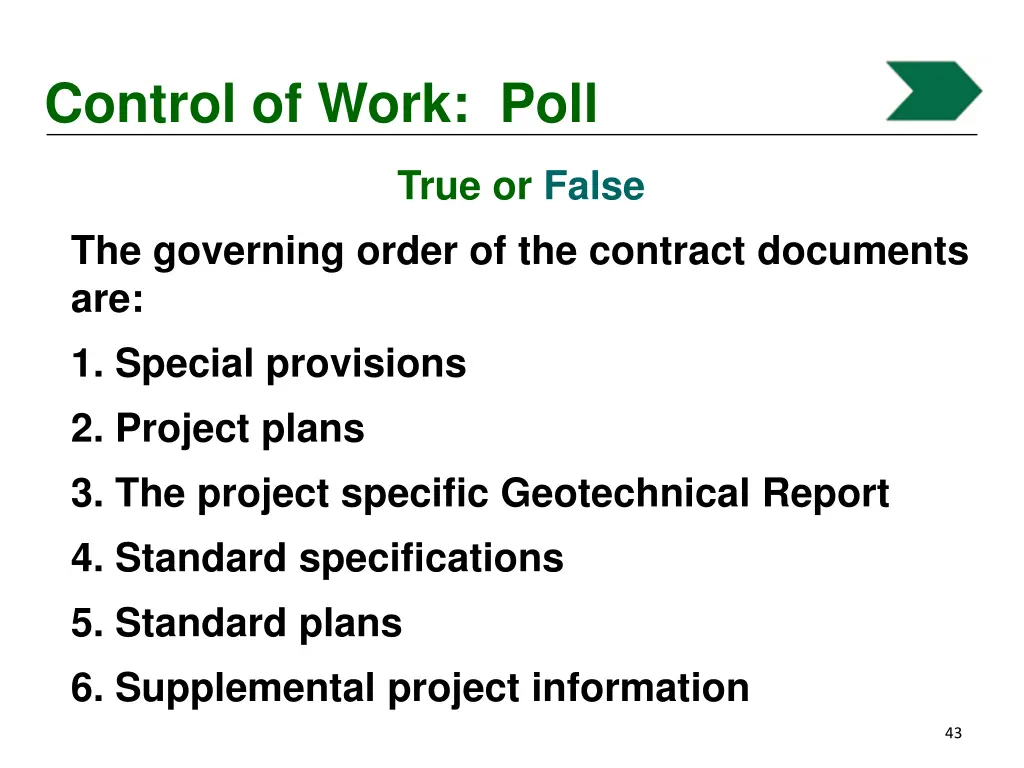 control of work poll 4