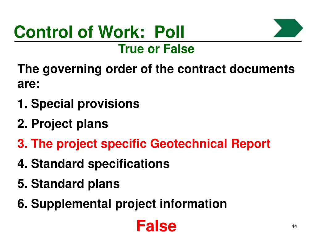 control of work poll 5