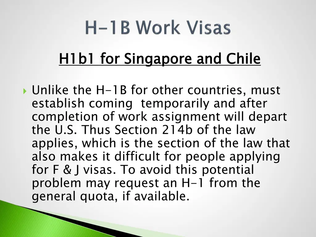 h1b1 for singapore and chile 1