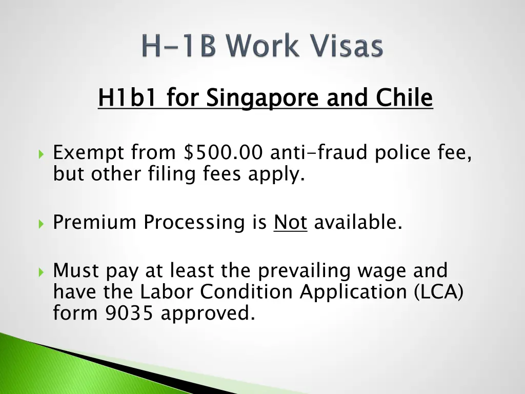 h1b1 for singapore and chile 2