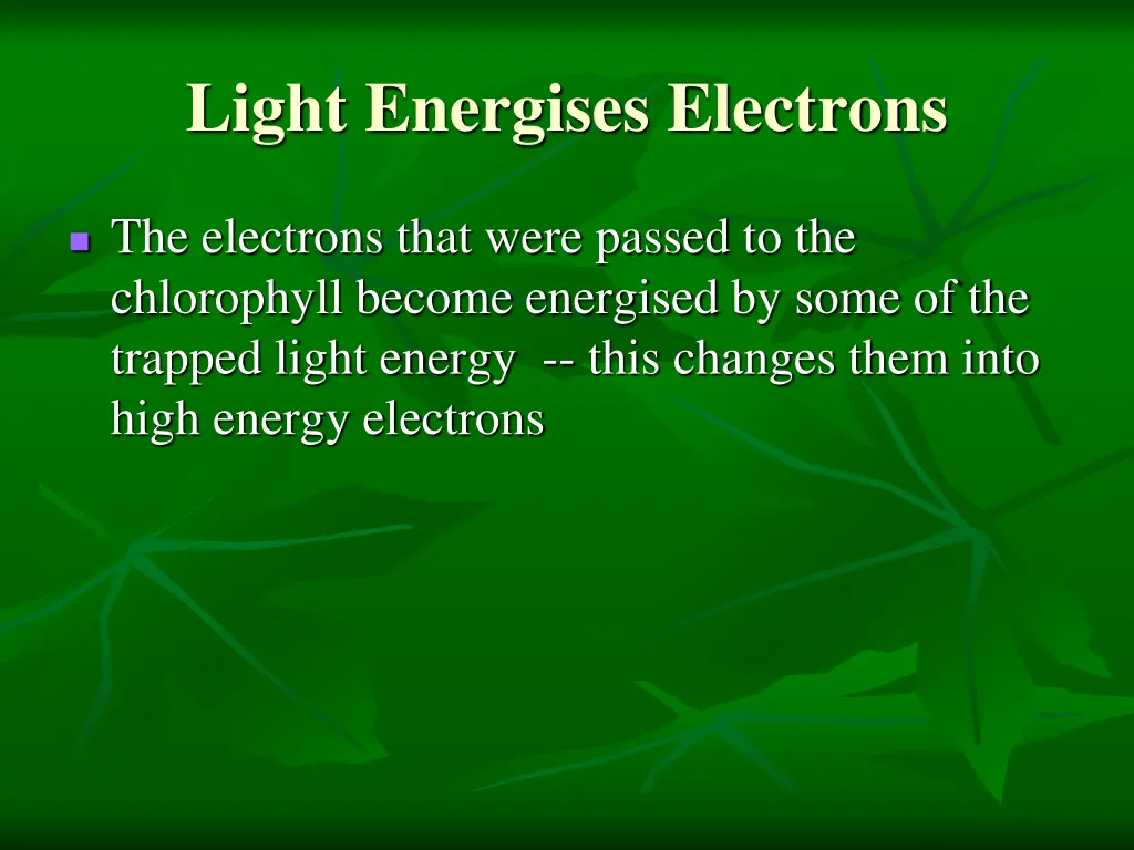 light energises electrons