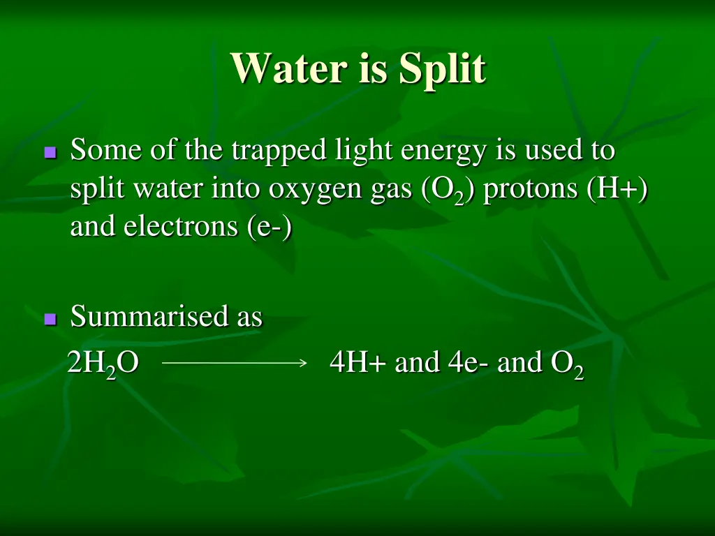 water is split