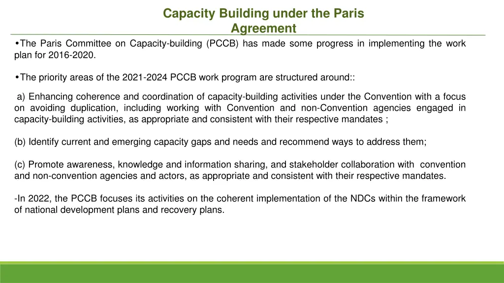 capacity building under the paris agreement