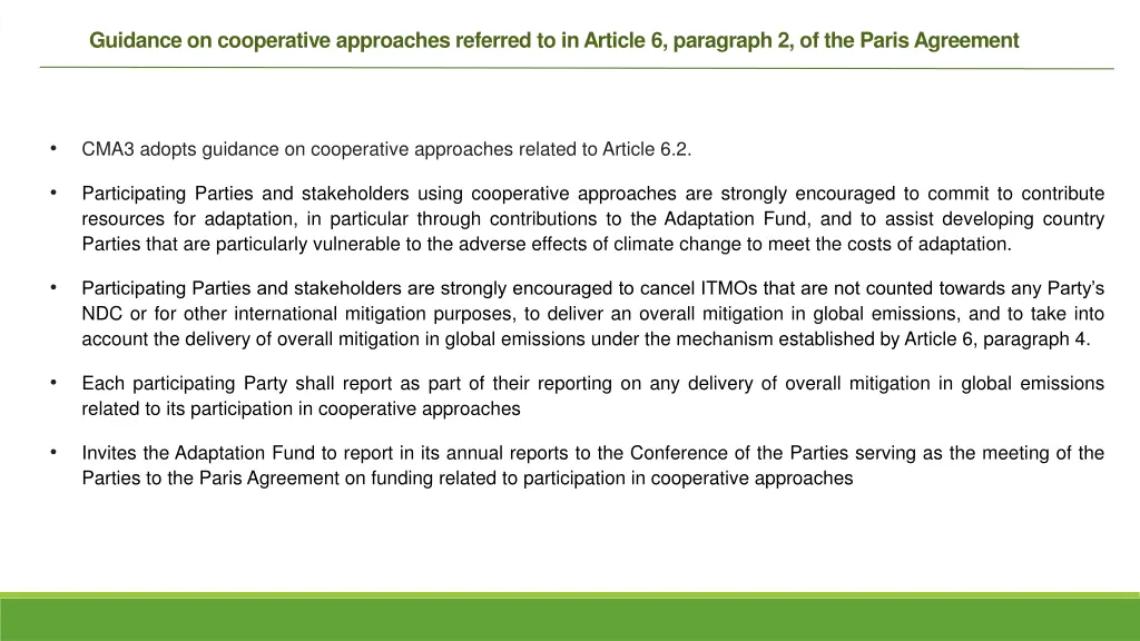 guidance on cooperative approaches referred