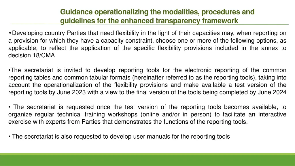 guidance operationalizing the modalities 1