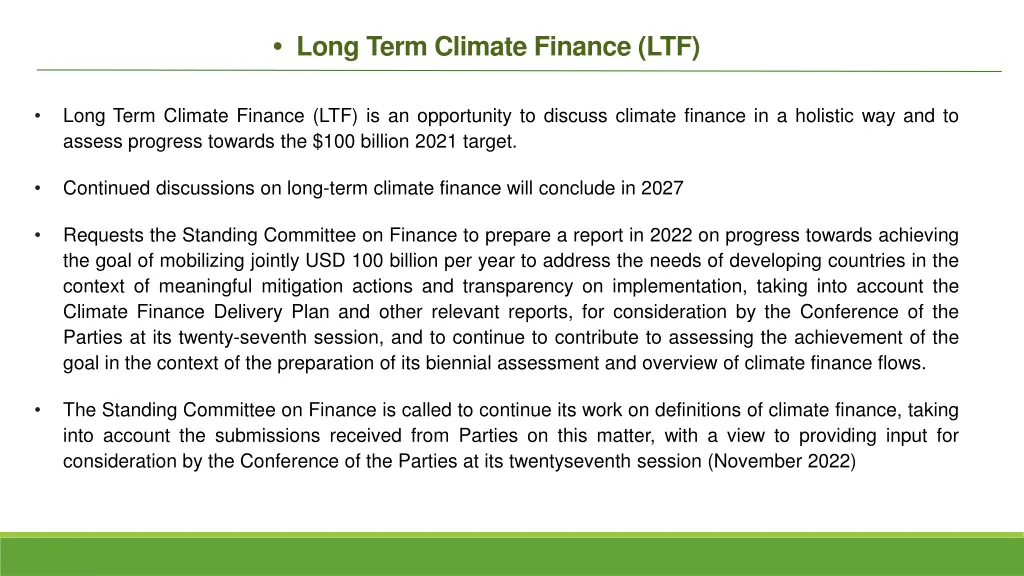 long term climate finance ltf