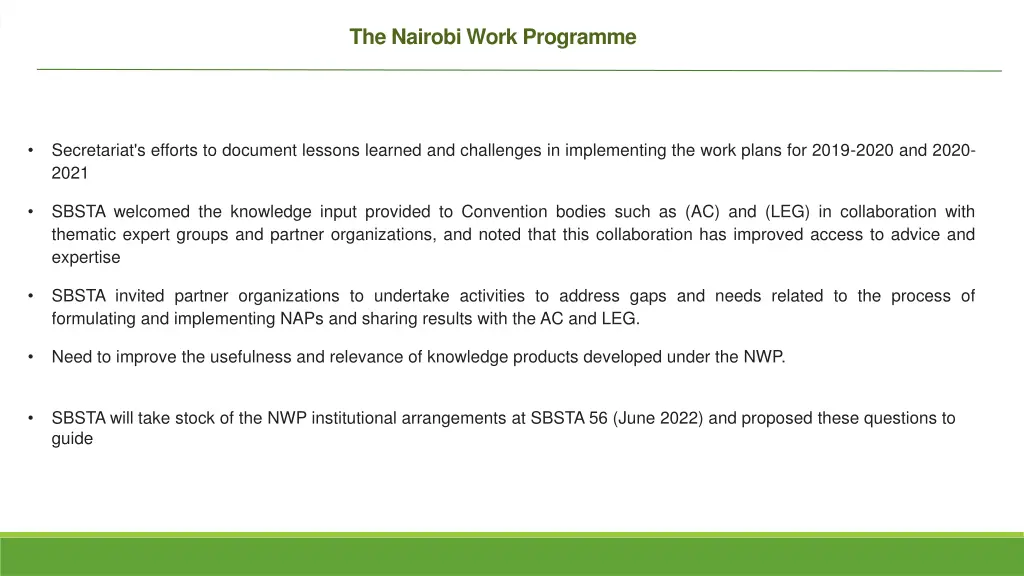 the nairobi work programme