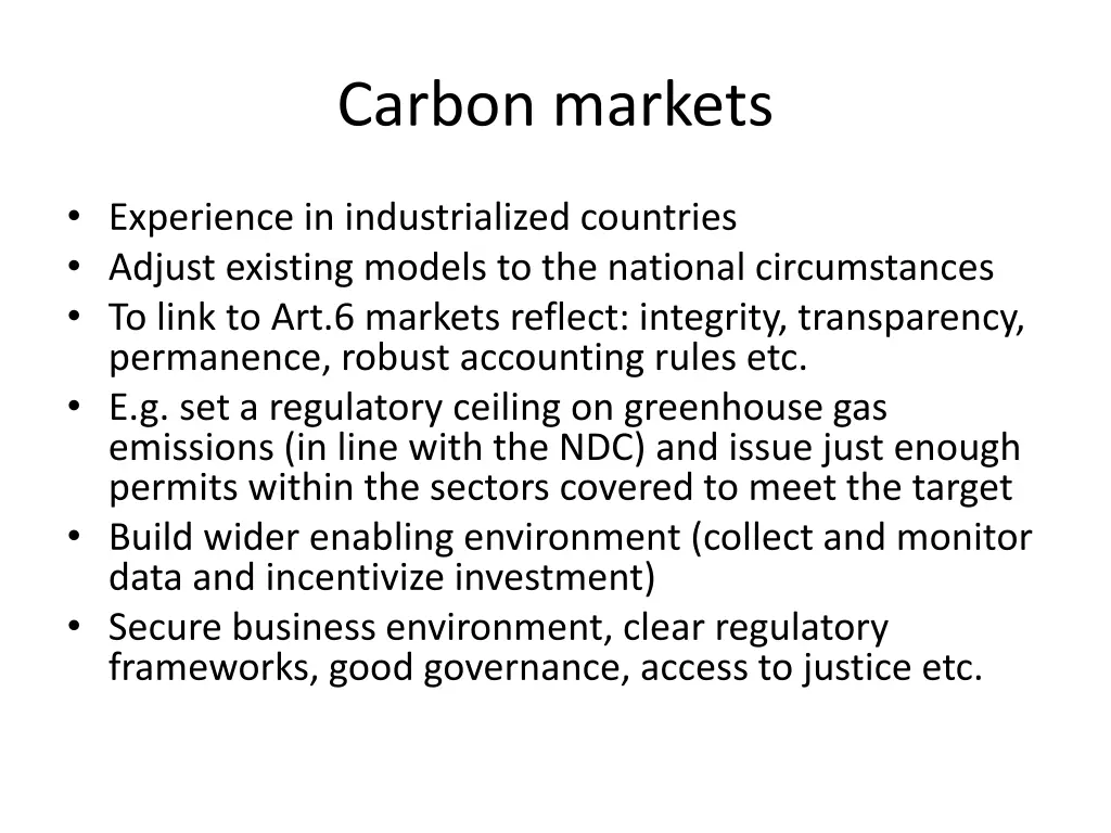 carbon markets