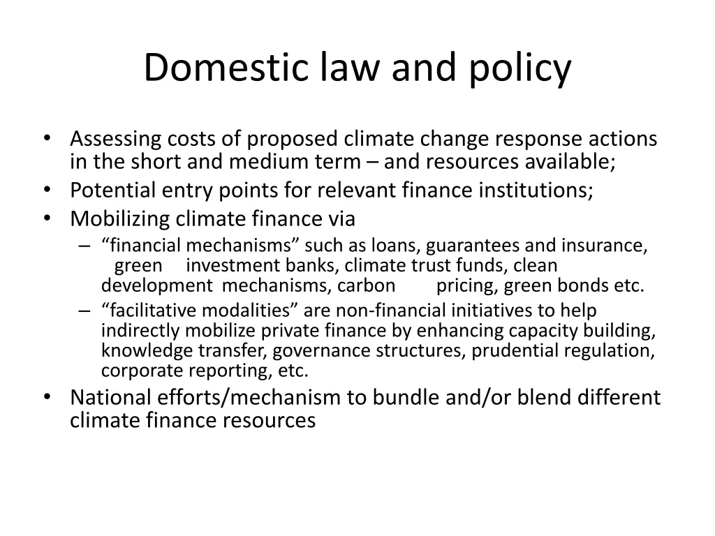 domestic law and policy