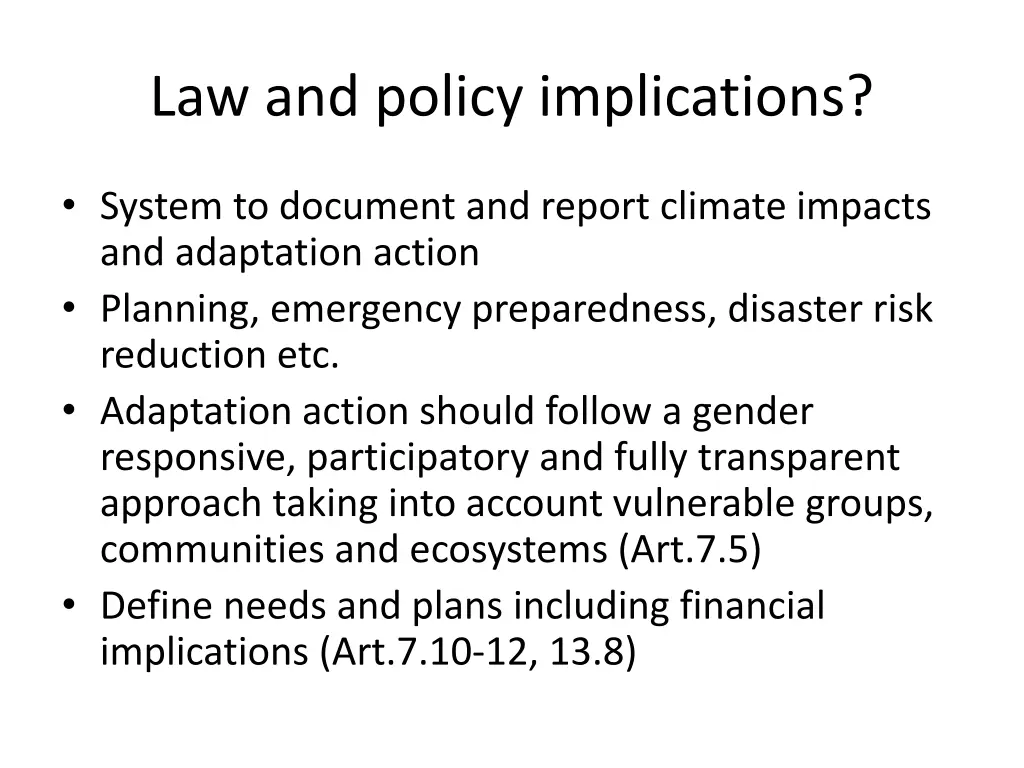 law and policy implications 1