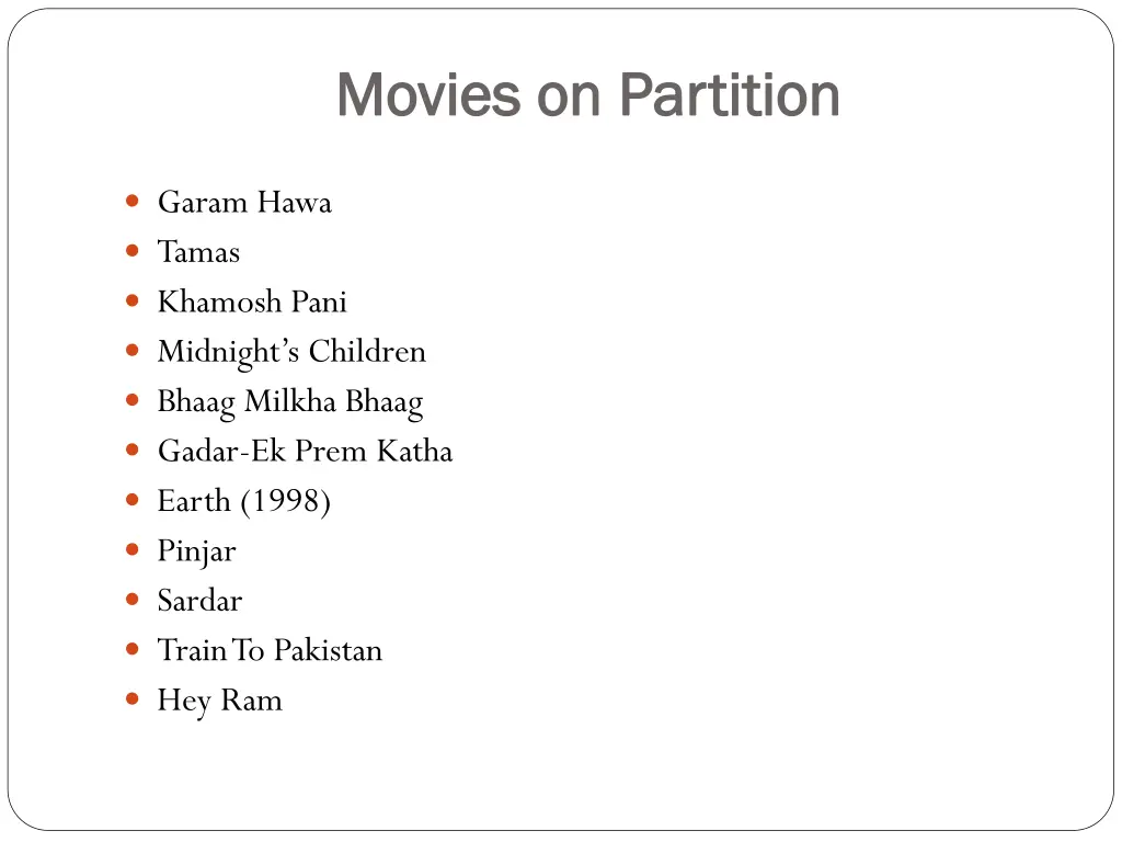 movies on partition movies on partition