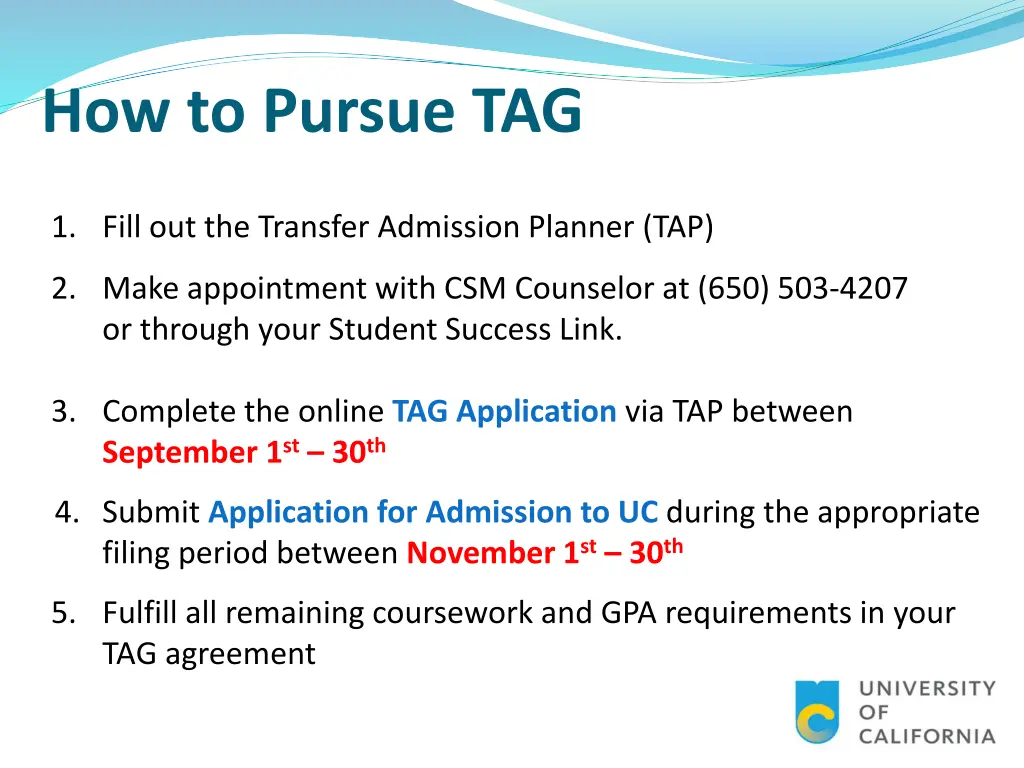 how to pursue tag